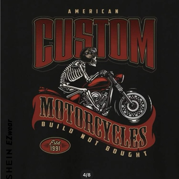 Skull & Letter Graphic Tee-LIKE NEW! - Picture 2 of 3